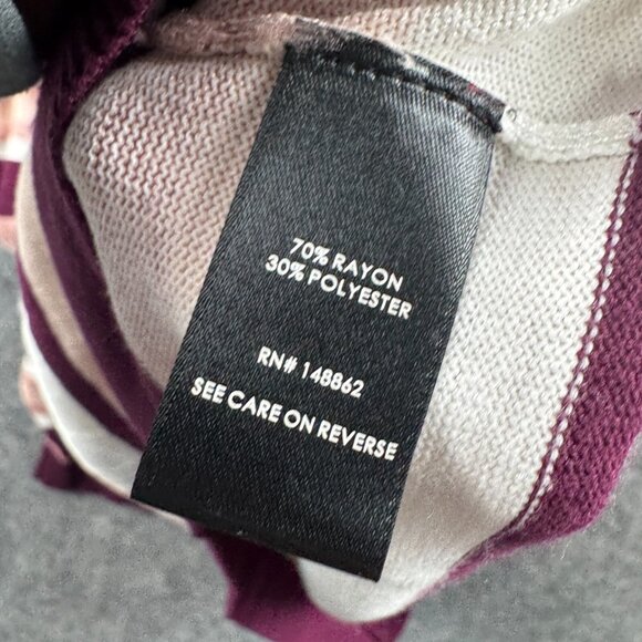 Torrid Sweater Womens Plus 2X Purple Pink Striped Cold Shoulder Knit 3/4 Sleeve - Picture 7 of 11